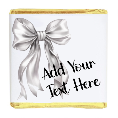 Personalised Chocolate Party Favours and Love Heart Rolls - Silver Bow