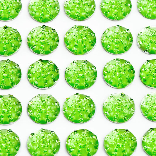 Green Sparkle Encrusted Jewels 10mm Sheet of 50