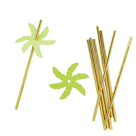25 Paper Straws - Palm Leaf