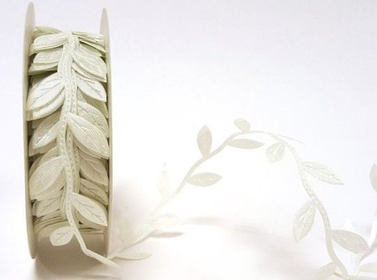 Ivory Cream Satin Leaf Ribbon - Perfect Tables