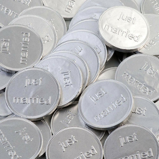 Just Married Silver Coins – Milk Chocolate