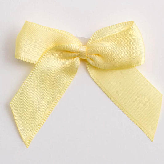 Lemon 5cm Satin Bows - Self Adhesive