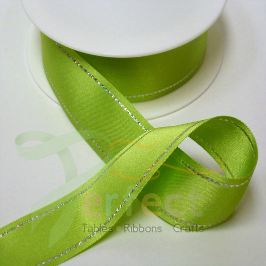 Lime Green Shindo Diamante Edge Ribbon 15123 037