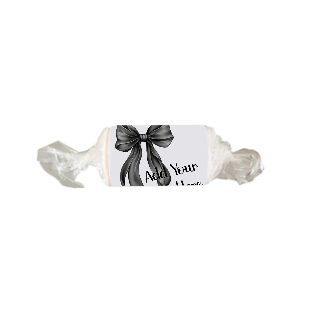 Personalised Chocolate Party Favours and Love Heart Rolls - Black Bow