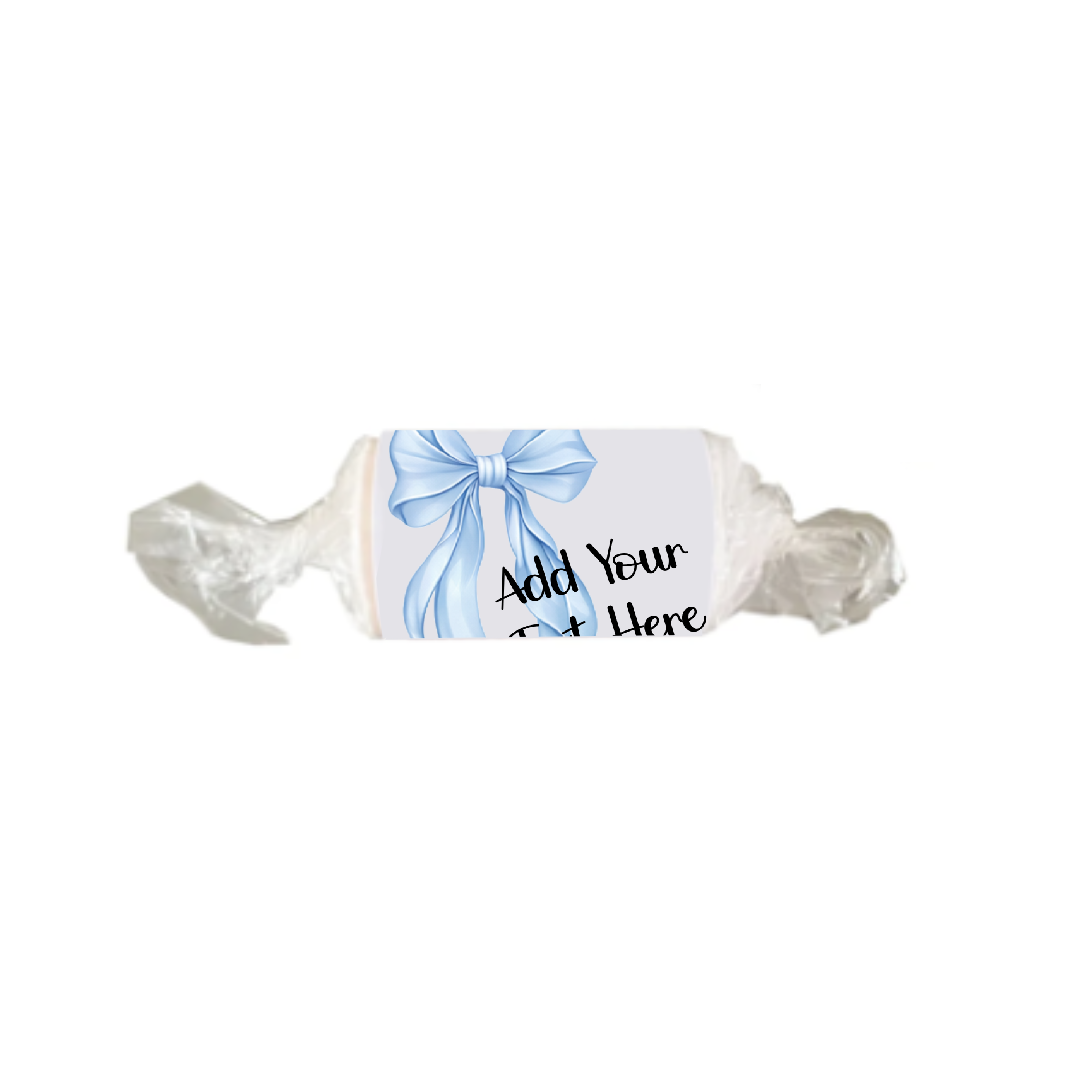 Personalised Chocolate Party Favours and Love Heart Rolls - Baby Blue Bow