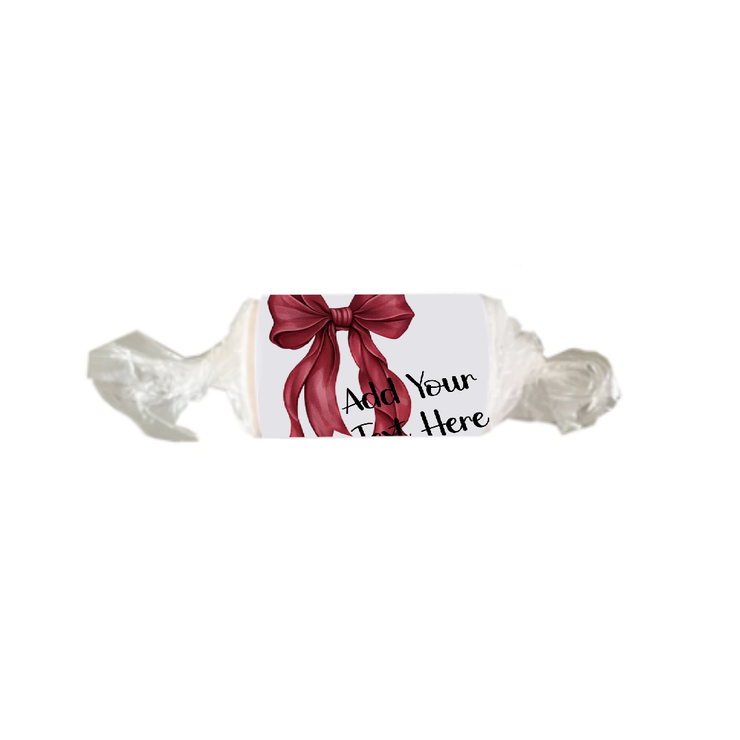Personalised Chocolate Party Favours and Love Heart Rolls - Burgundy Bow