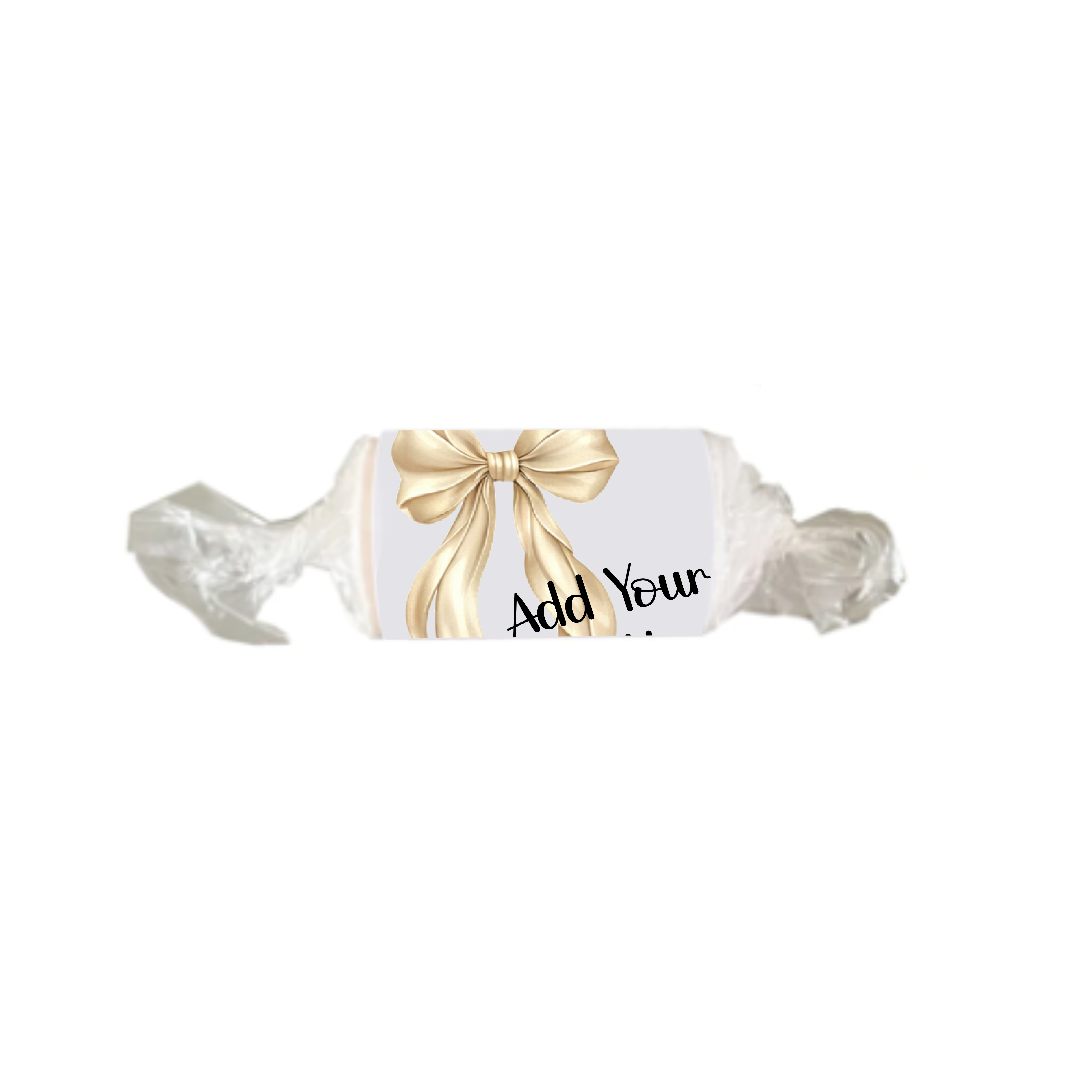 Personalised Chocolate Party Favours and Love Heart Rolls - Champagne Bow