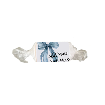 Personalised Chocolate Party Favours and Love Heart Rolls - Dusky Blue Bow