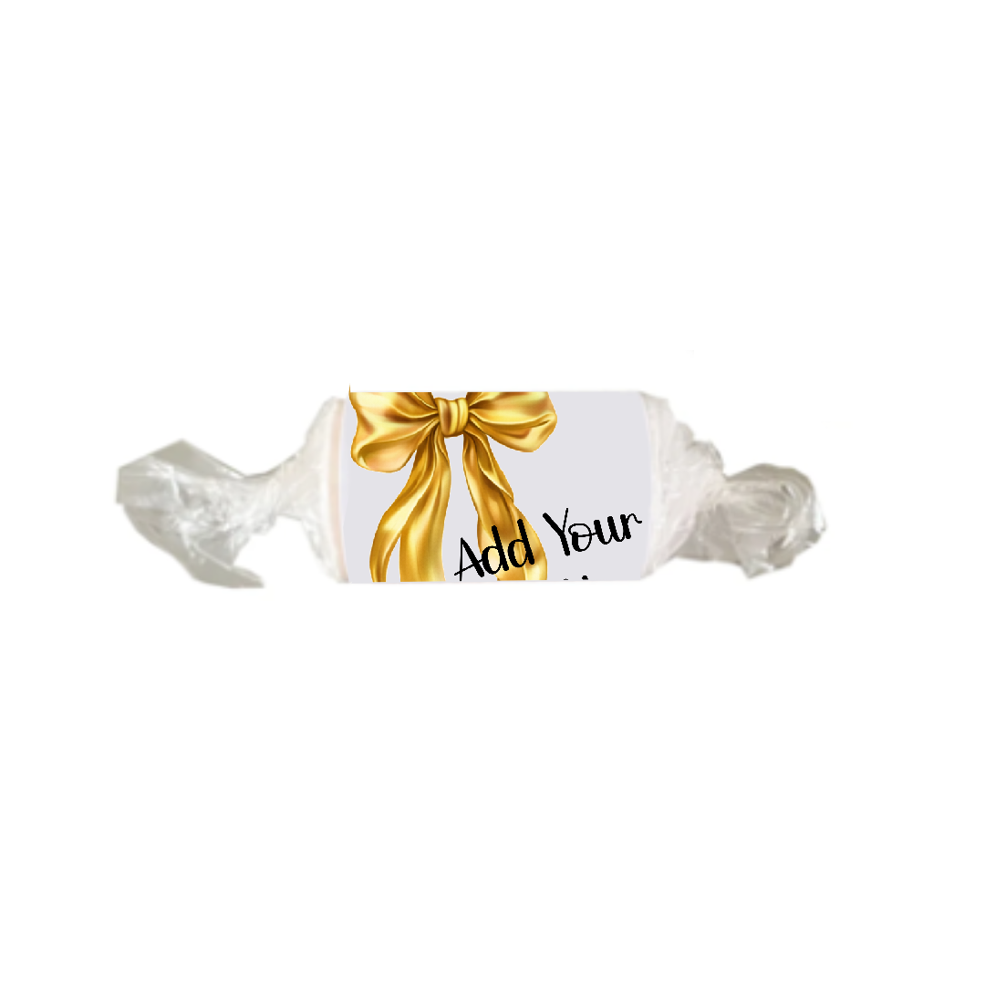 Personalised Chocolate Party Favours and Love Heart Rolls - Gold Bow