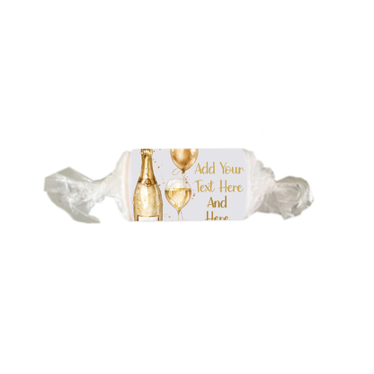 Personalised Chocolate Party Favours and Love Heart Rolls - Champagne Gold Balloon
