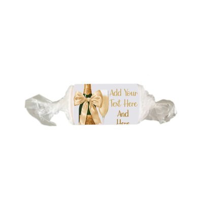 Personalised Chocolate Party Favours and Love Heart Rolls - Champagne Gold Bow