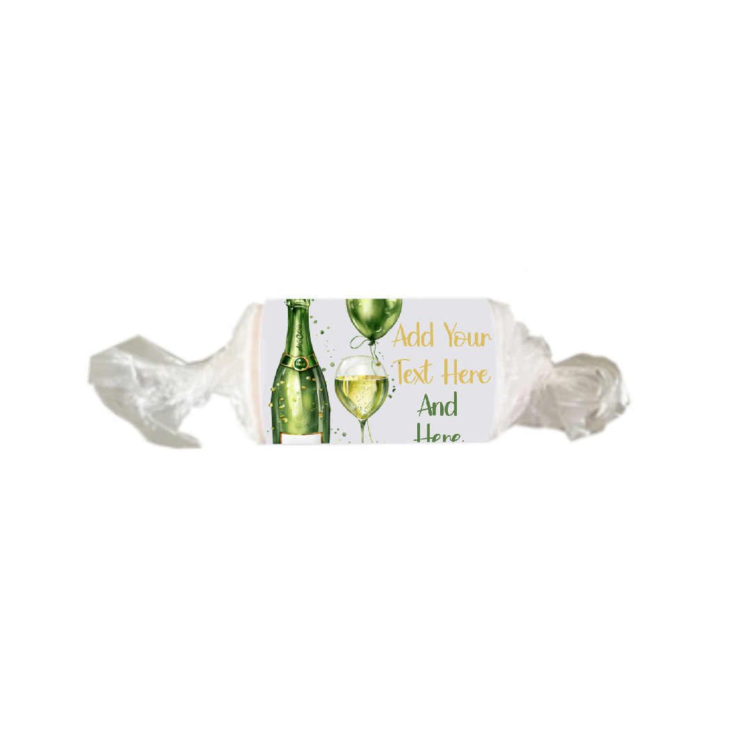 Personalised Chocolate Party Favours and Love Heart Rolls - Champagne Green Balloon