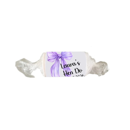 Personalised Chocolate Party Favours and Love Heart Rolls - Lilac Bow