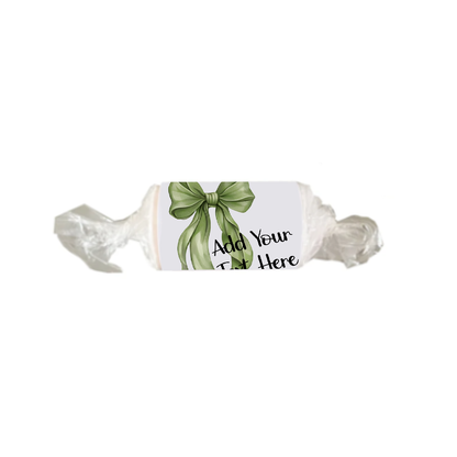 Personalised Chocolate Party Favours and Love Heart Rolls - Moss Green Bow