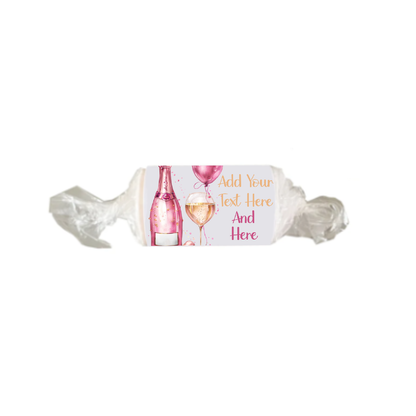 Personalised Chocolate Party Favours and Love Heart Rolls - Champagne Pink Balloon