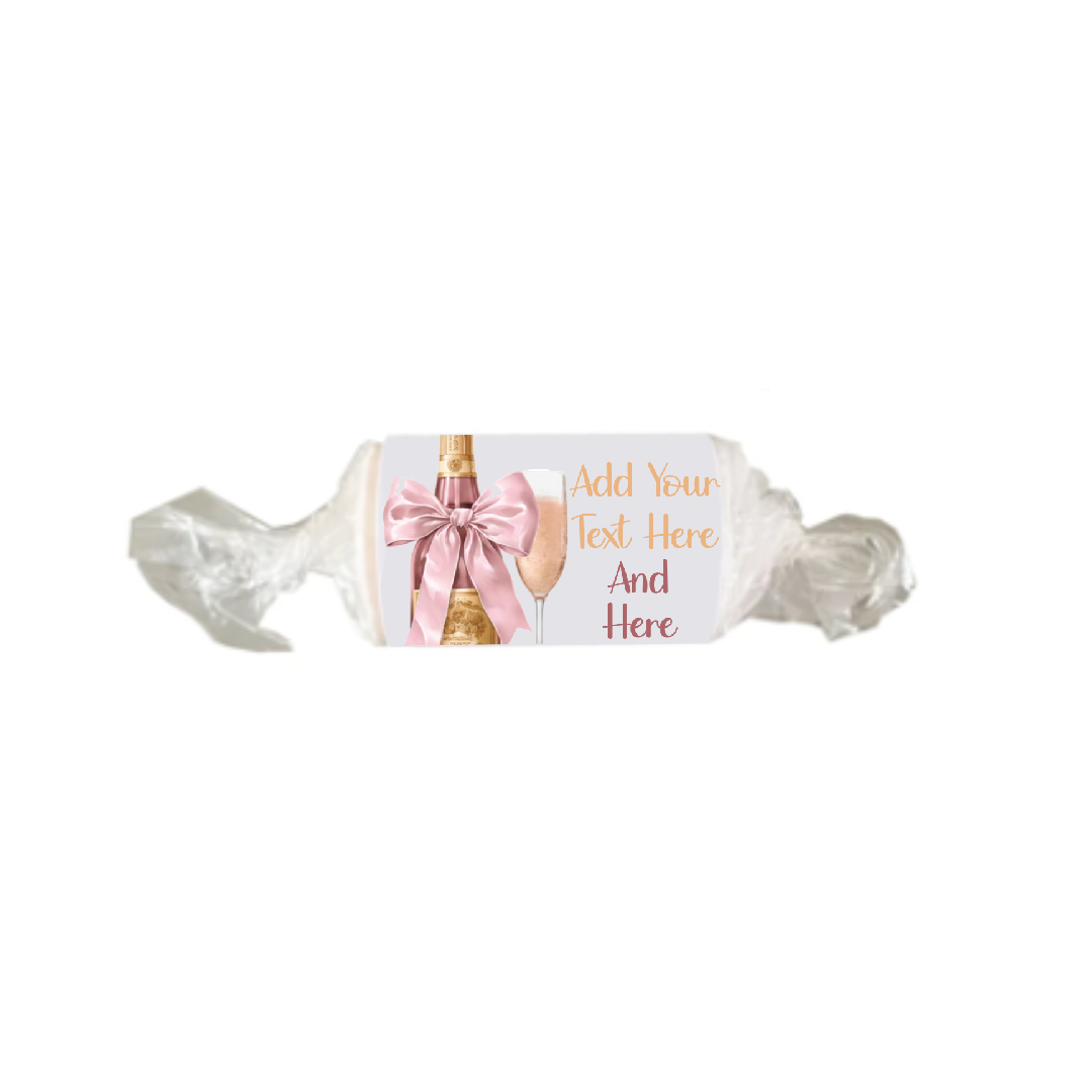 Personalised Chocolate Party Favours and Love Heart Rolls - Champagne Pink Bow