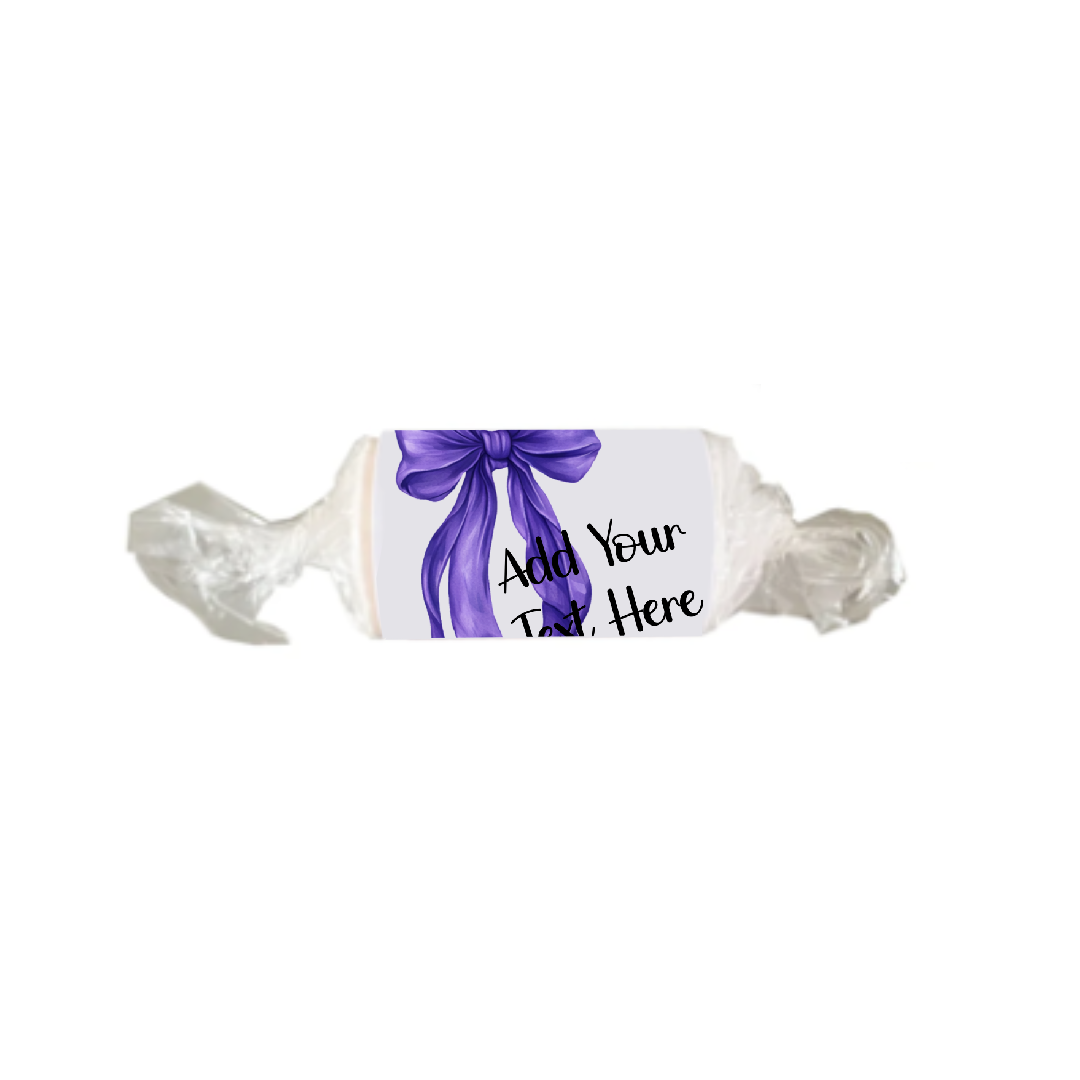 Personalised Chocolate Party Favours and Love Heart Rolls - Purple Bow