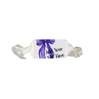 Personalised Chocolate Party Favours and Love Heart Rolls - Purple Bow