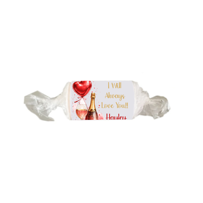 Personalised Chocolate Party Favours and Love Heart Rolls - Champagne Red Balloon