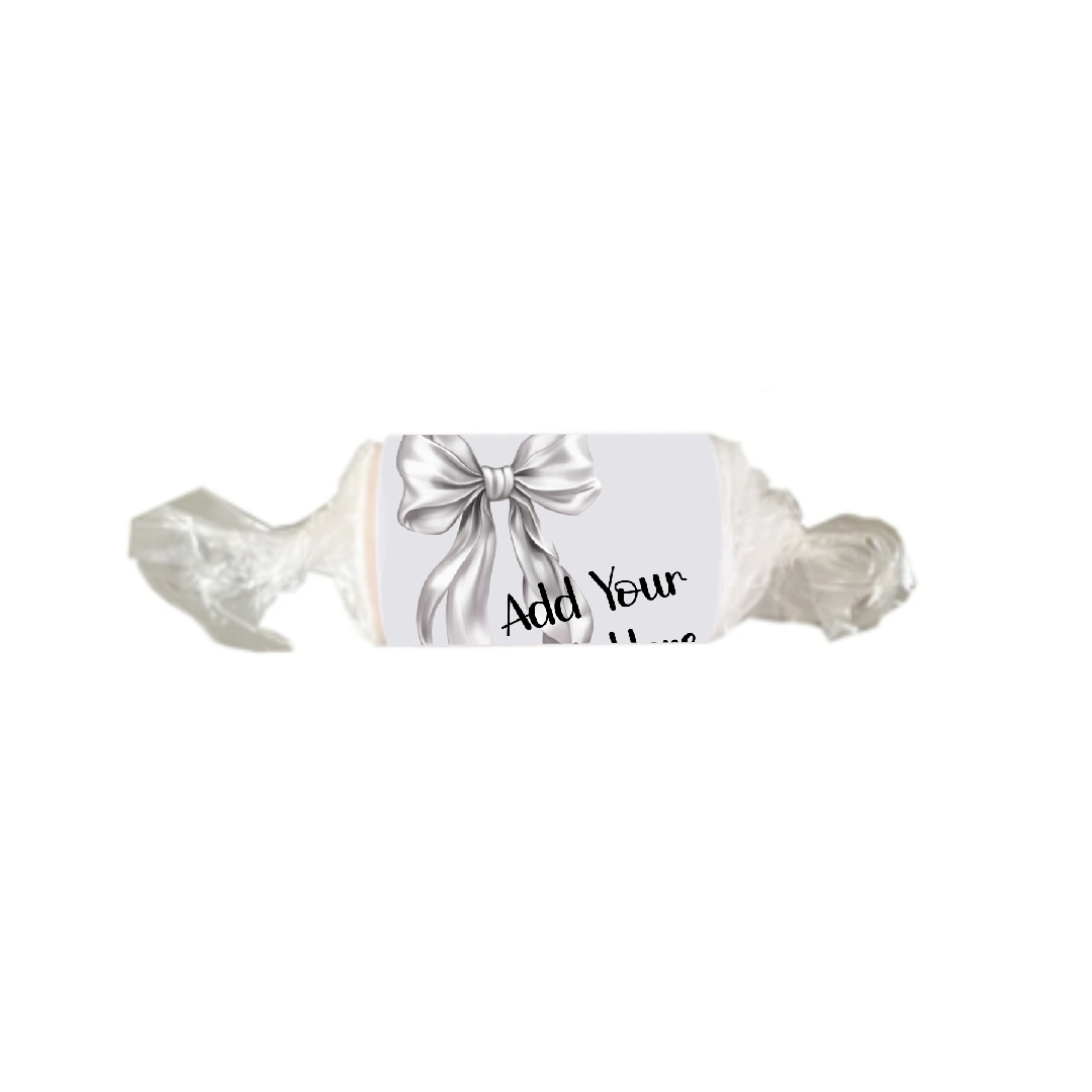 Personalised Chocolate Party Favours and Love Heart Rolls - Silver Bow