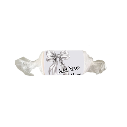 Personalised Chocolate Party Favours and Love Heart Rolls - Silver Bow