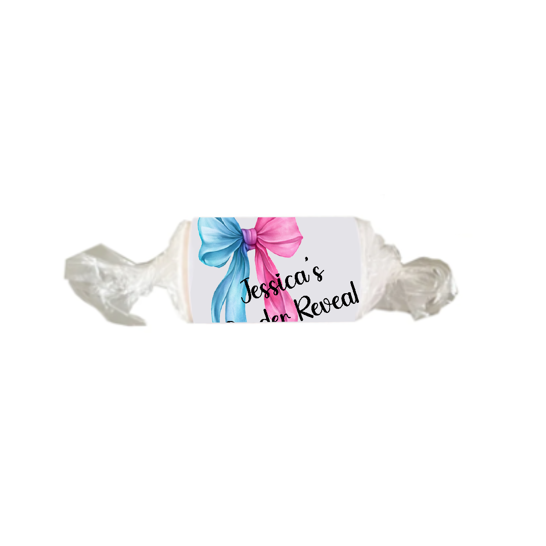 Personalised Chocolate Party Favours and Love Heart Rolls - Two Tone Bow