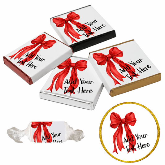 Personalised Chocolate Party Favours and Love Heart Rolls - Red Bow