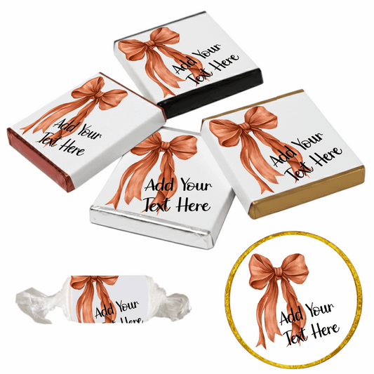 Personalised Chocolate Party Favours and Love Heart Rolls - Rust Bow