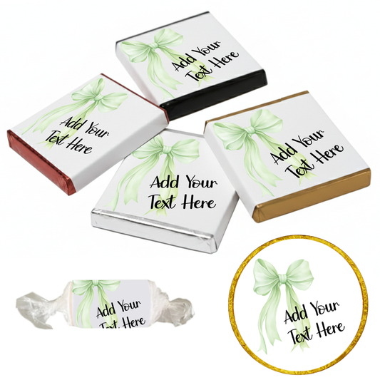 Personalised Chocolate Party Favours and Love Heart Rolls - Mint Bow