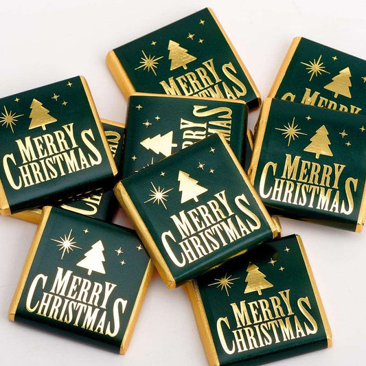 Merry Christmas - Green & Gold Neapolitan - Milk Chocolate