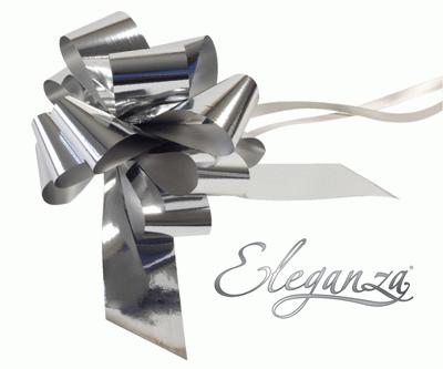 Metallic Silver 50mm Poly Pullbow