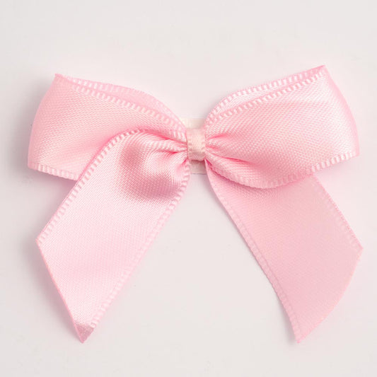Pale Pink 5cm Satin Bows - Self Adhesive