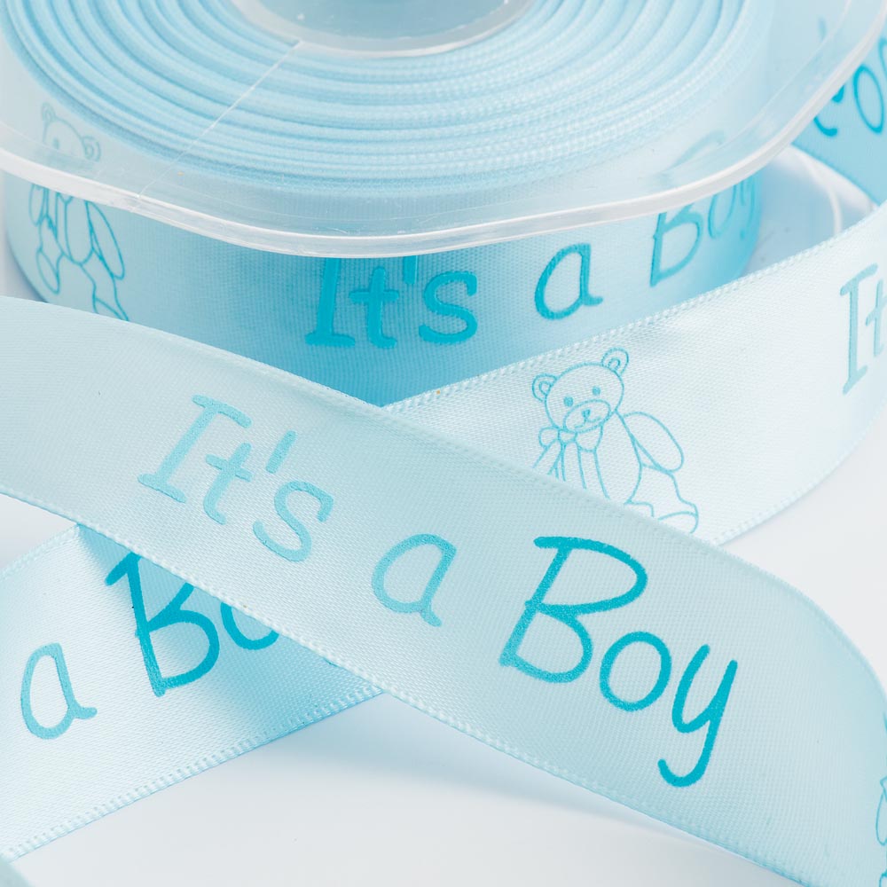 Pale Blue It's a Boy Satin Ribbon