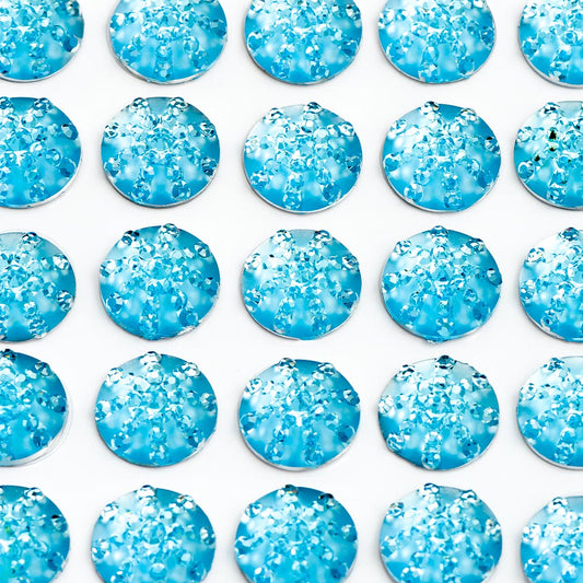 Pale Blue Sparkle Encrusted Jewels 10mm Sheet of 50