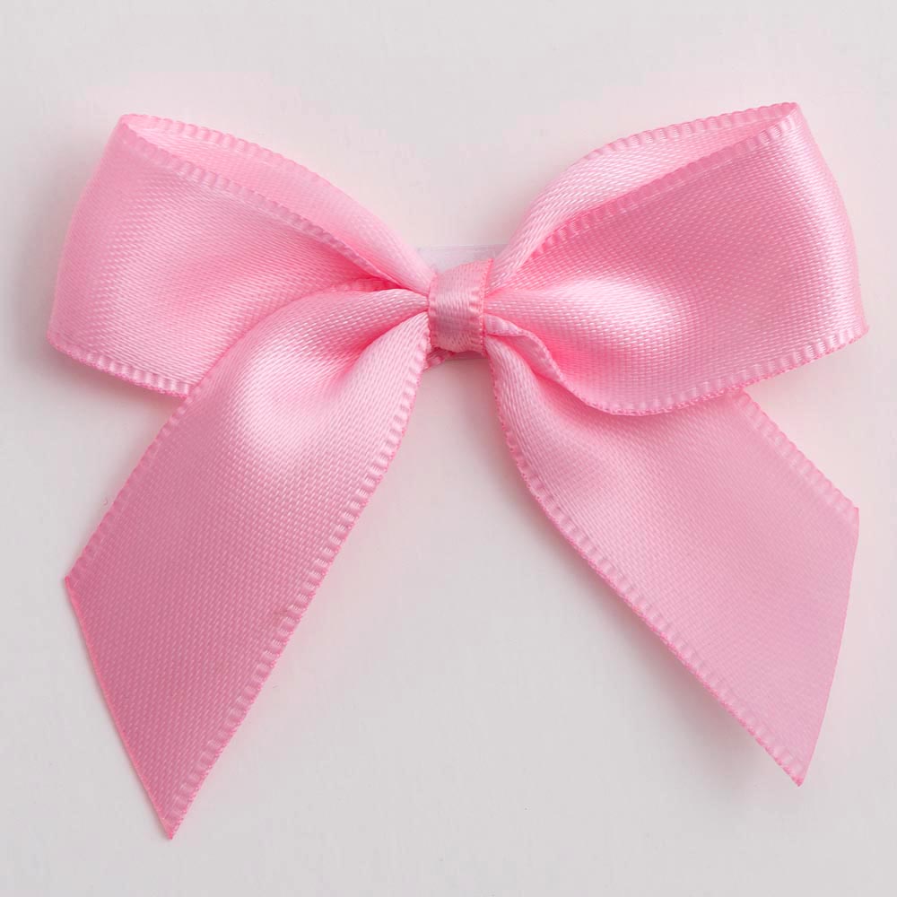 Pink 5cm Satin Bows - Self Adhesive