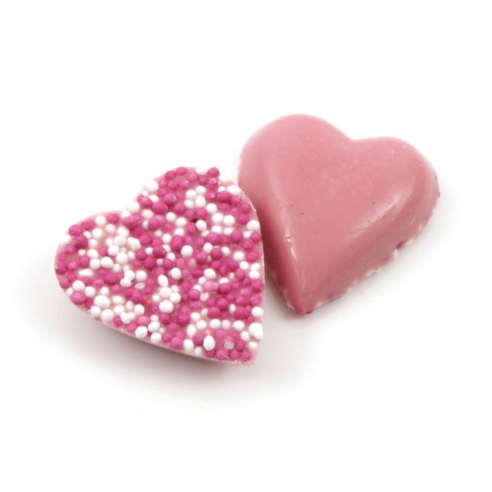 Pink Chocolate Hearts 100g