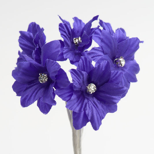 Purple Diamante Margherita Bunch of 6