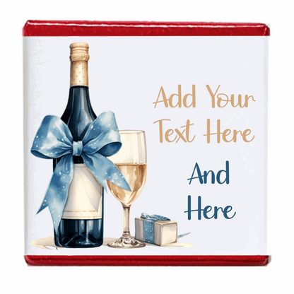 Personalised Chocolate Party Favours and Love Heart Rolls - Champagne Blue Bow