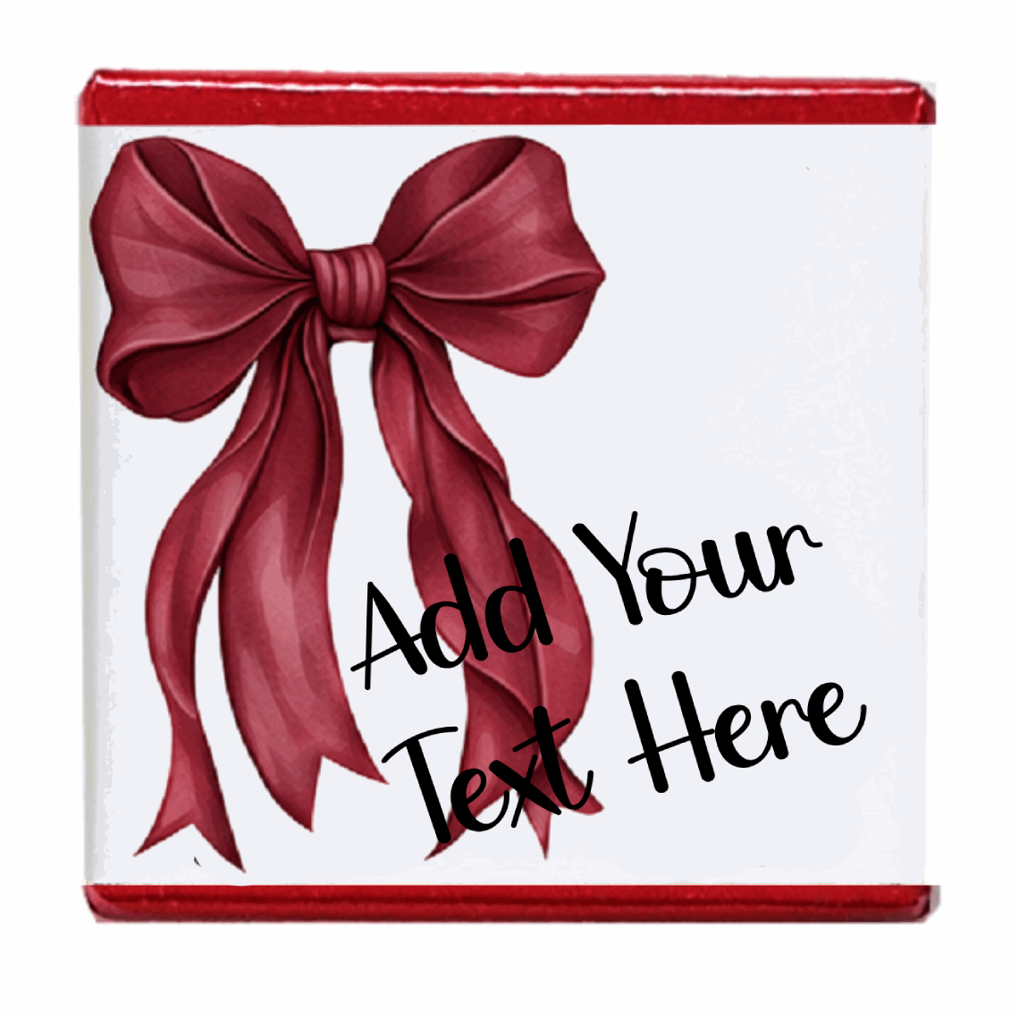 Personalised Chocolate Party Favours and Love Heart Rolls - Burgundy Bow