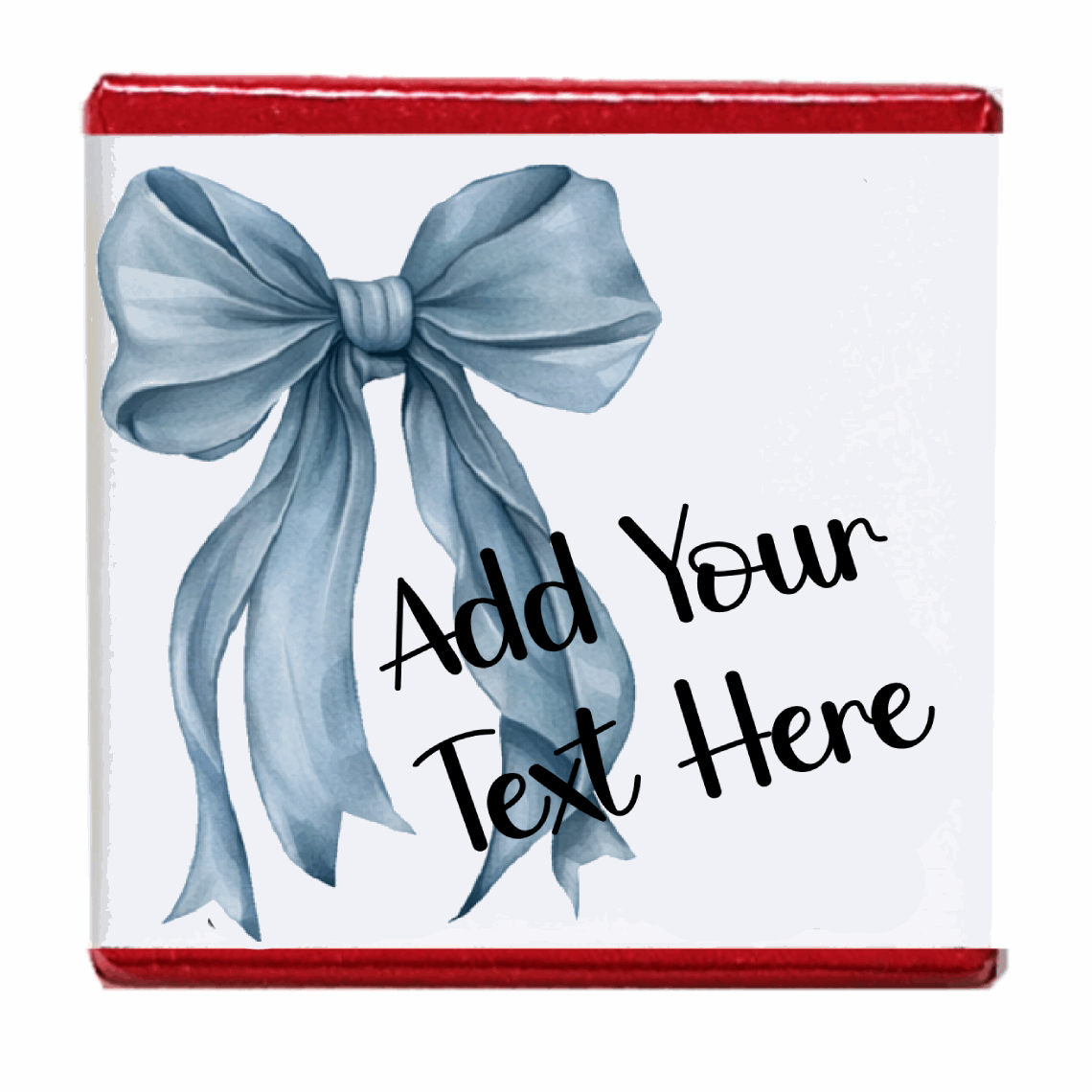 Personalised Chocolate Party Favours and Love Heart Rolls - Dusky Blue Bow