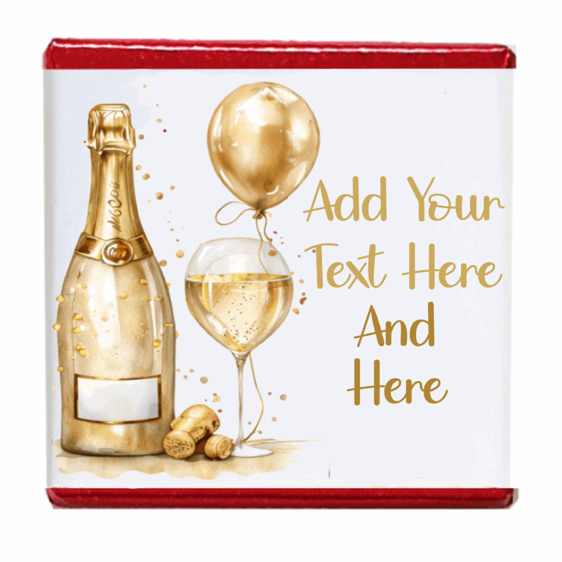Personalised Chocolate Party Favours and Love Heart Rolls - Champagne Gold Balloon