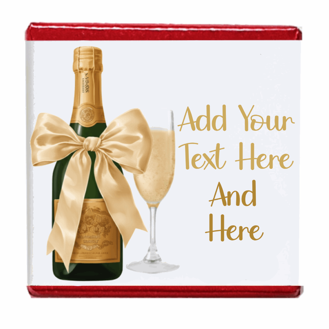 Personalised Chocolate Party Favours and Love Heart Rolls - Champagne Gold Bow