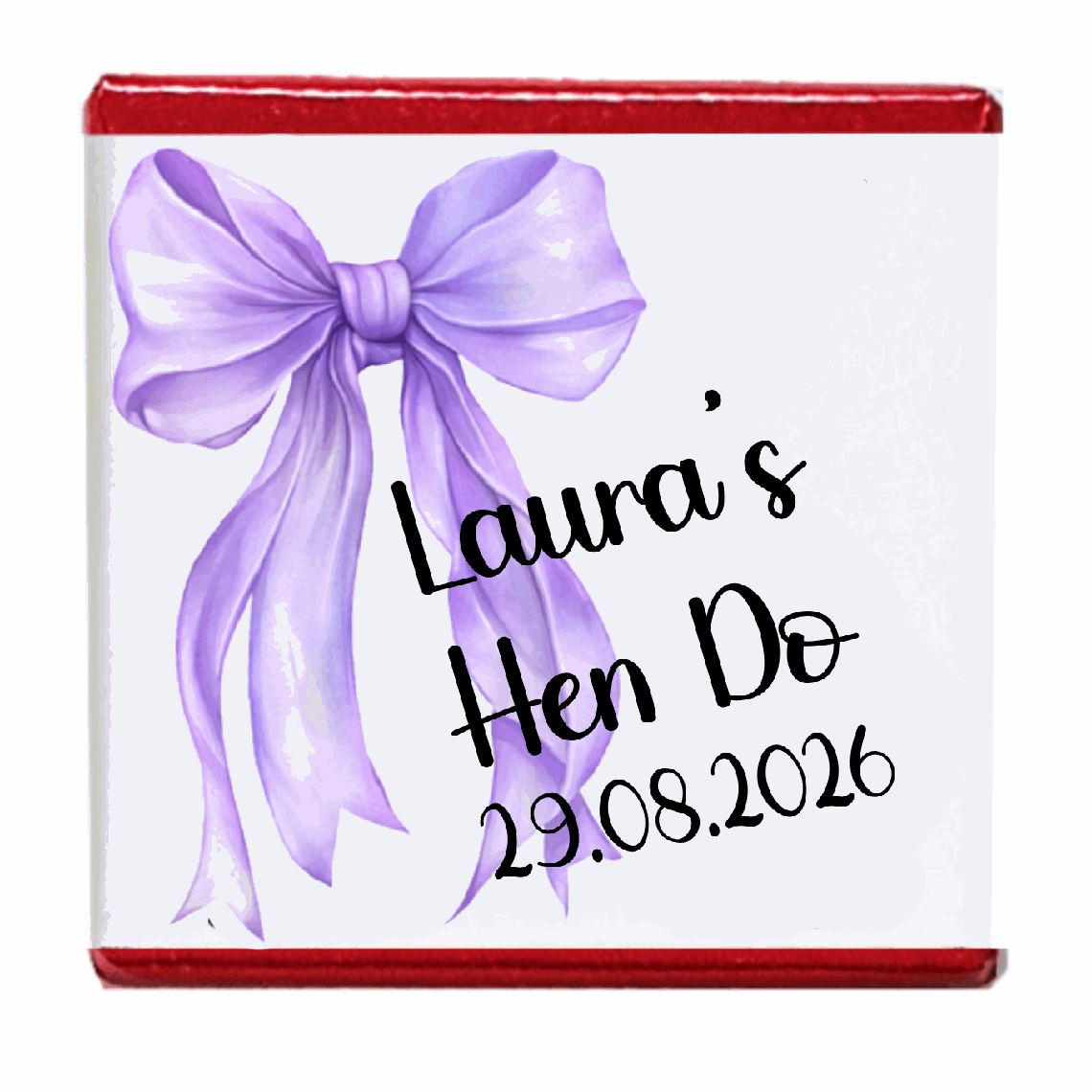 Personalised Chocolate Party Favours and Love Heart Rolls - Lilac Bow
