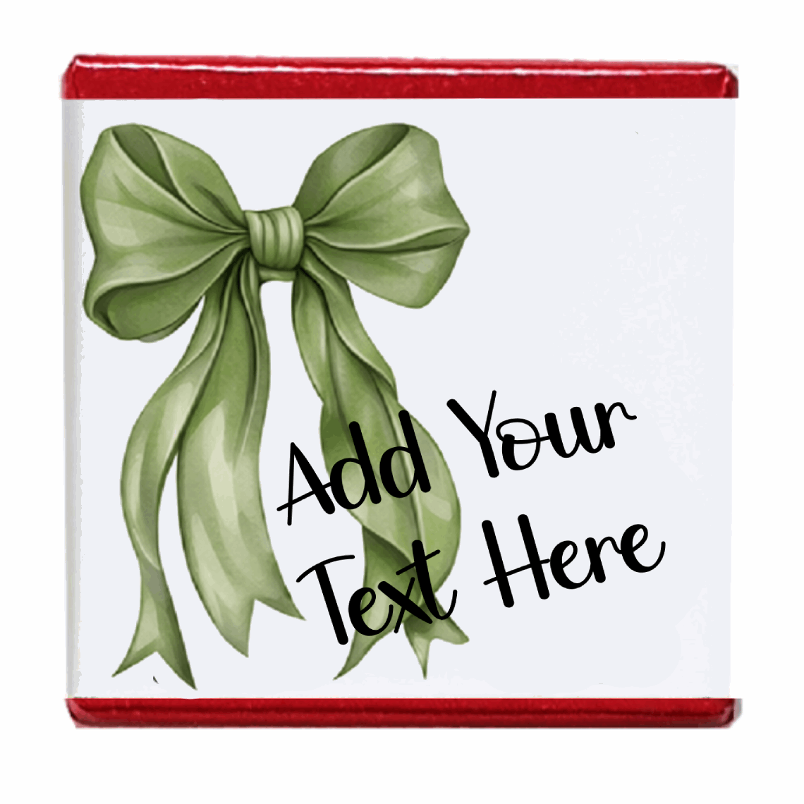 Personalised Chocolate Party Favours and Love Heart Rolls - Moss Green Bow