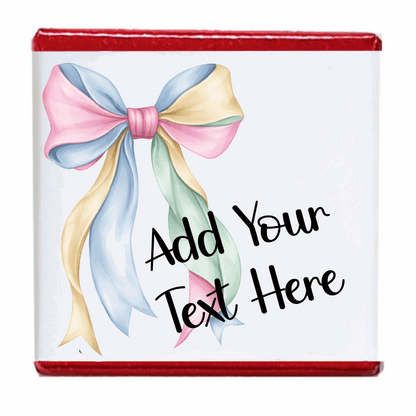Personalised Chocolate Party Favours and Love Heart Rolls - Pastel Mix Bow
