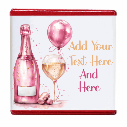 Personalised Chocolate Party Favours and Love Heart Rolls - Champagne Pink Balloon