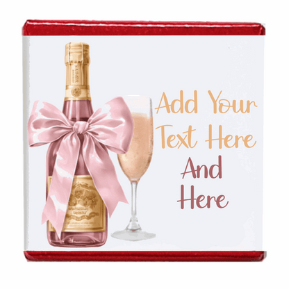 Personalised Chocolate Party Favours and Love Heart Rolls - Champagne Pink Bow