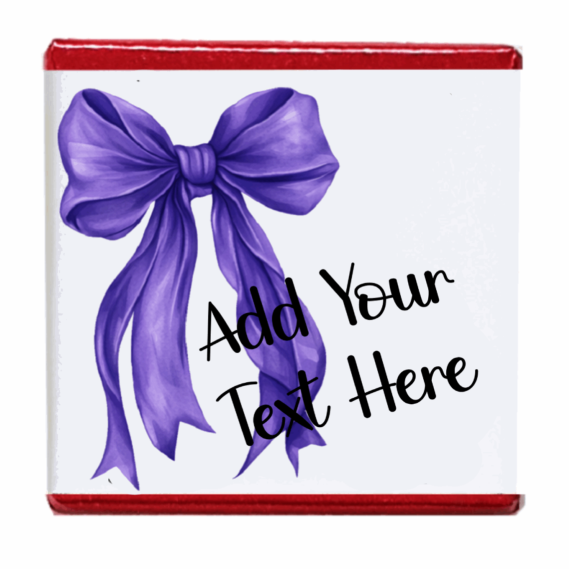 Personalised Chocolate Party Favours and Love Heart Rolls - Purple Bow