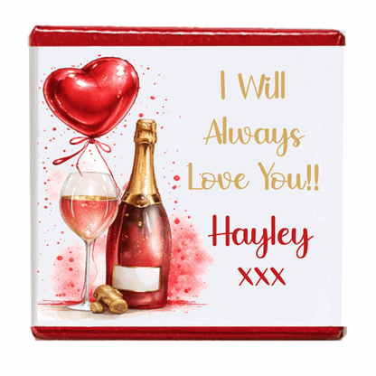 Personalised Chocolate Party Favours and Love Heart Rolls - Champagne Red Balloon