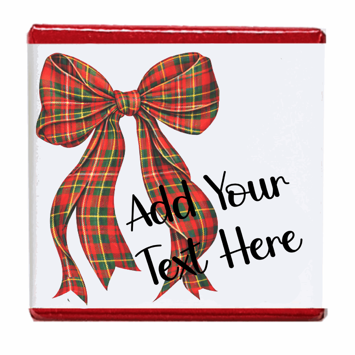 Personalised Chocolate Party Favours and Love Heart Rolls - Red Tartan Bow